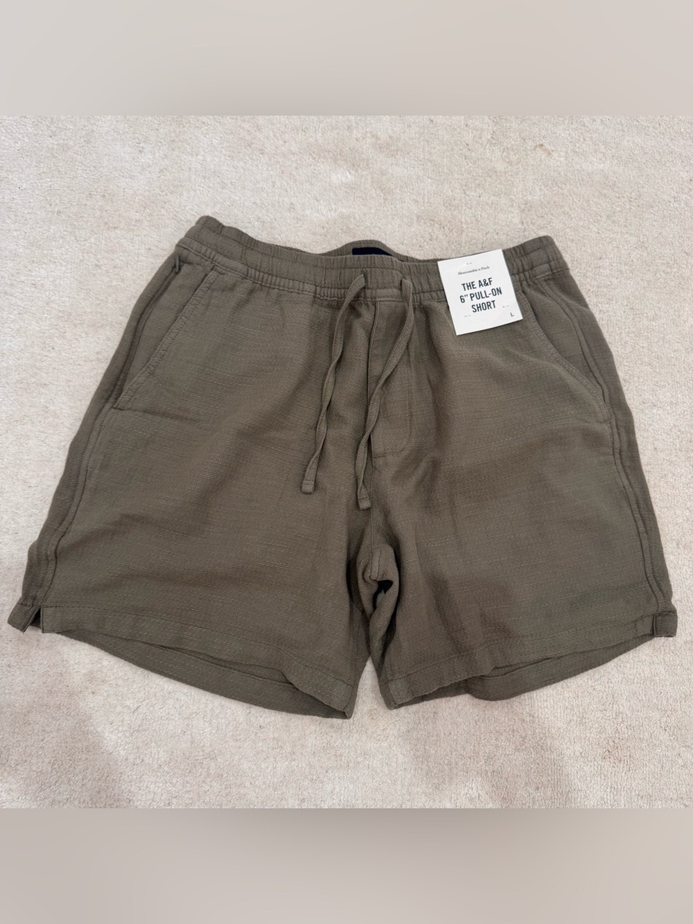Abercrombie & Fitch Olive Green 6" Pull-On Men's Shorts